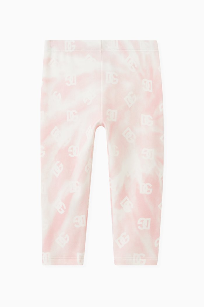 

Tie-dye Logo-print Leggings in Cotton, Pink