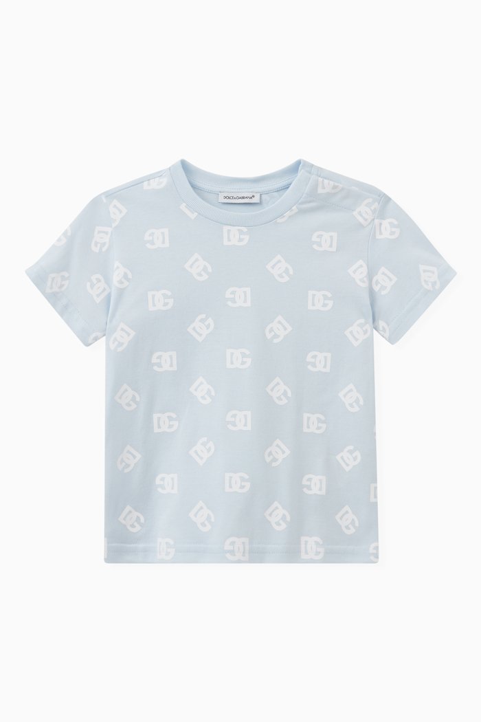 

Logo Print T-shirt in Cotton, Blue