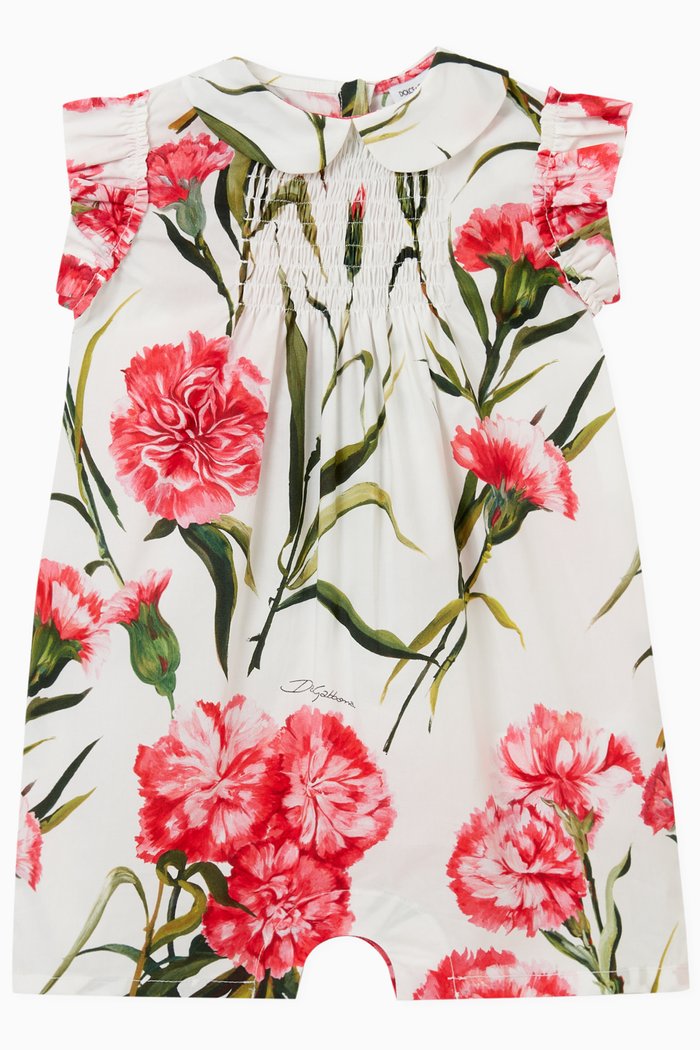 

Floral Romper in Cotton, Pink