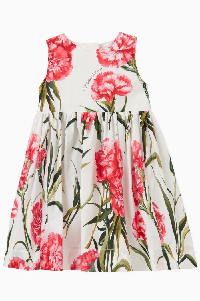 

Floral Dress in Cotton, Pink
