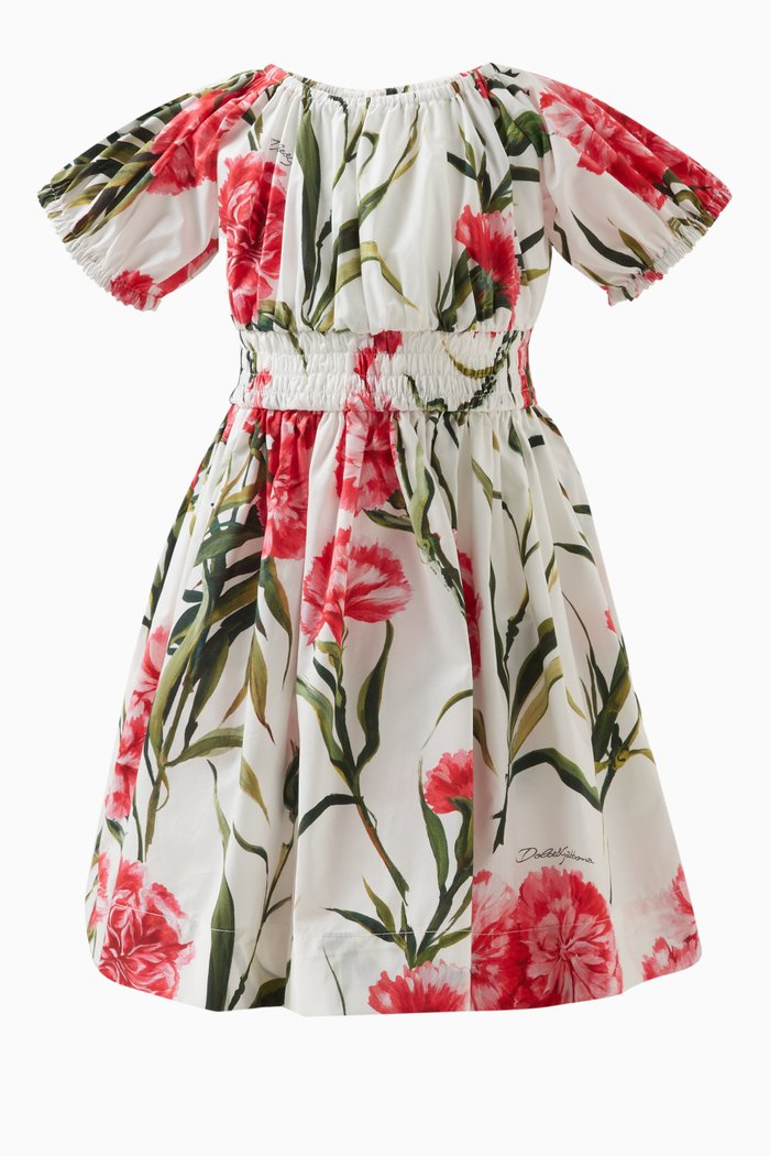 

Carnation Print Dress and Bloomers in Cotton, Pink