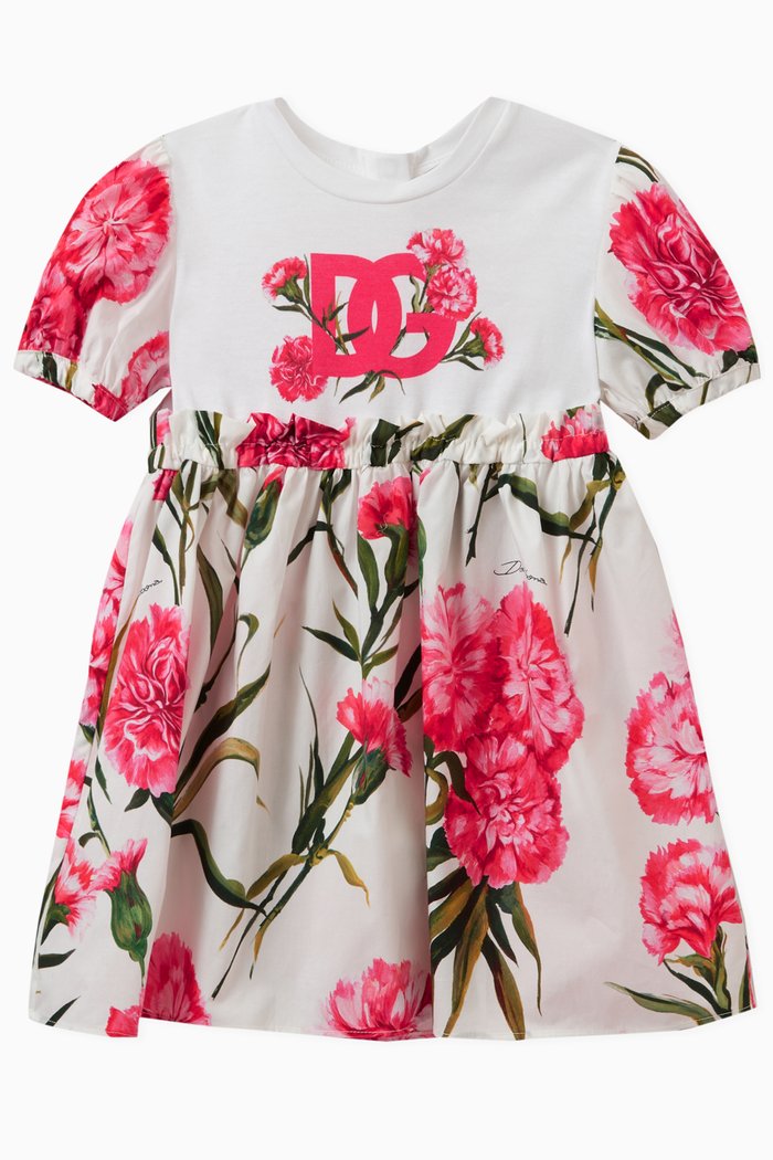 

Floral Print Dress and Bloomers in Cotton, Pink