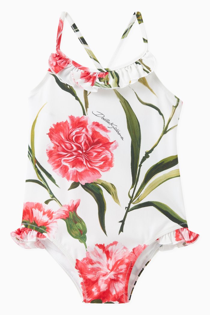 

Carnation Print One Piece Swimsuit in Polyamide Stretch, Pink
