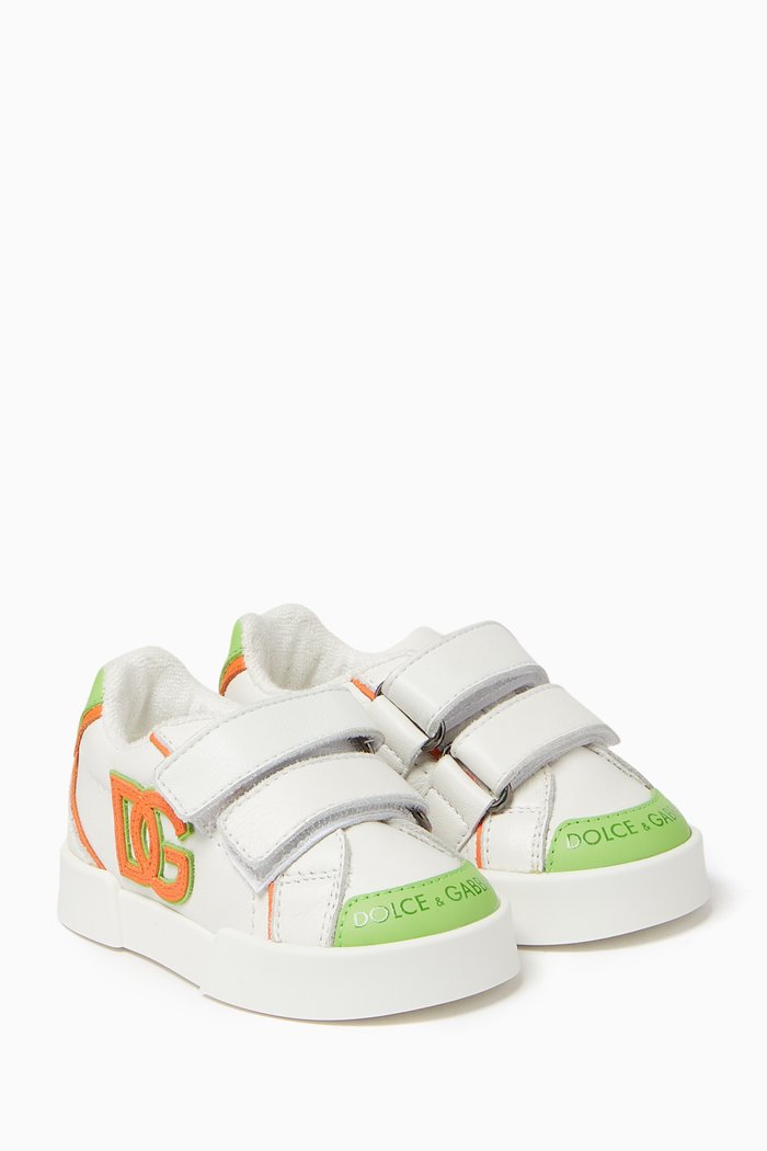 

DG Portofino Low-top Sneakers in Leather, Orange