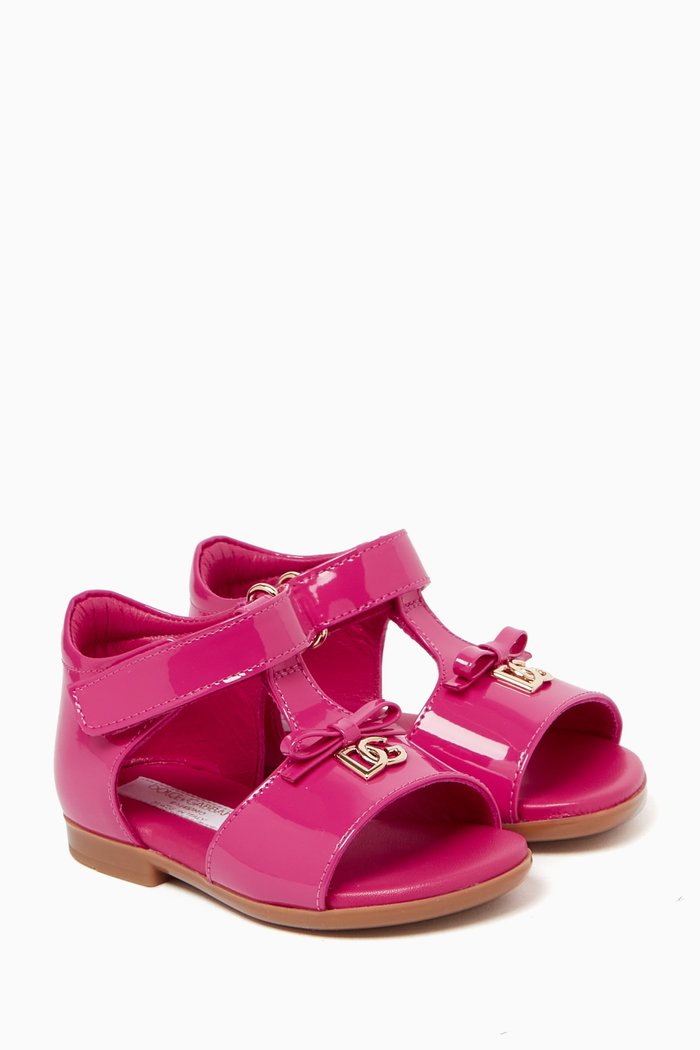 

DG Logo Sandals in Patent Leather, Pink