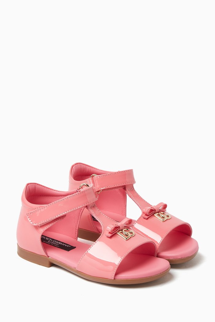 

DG Logo Sandals in Patent Leather, Pink