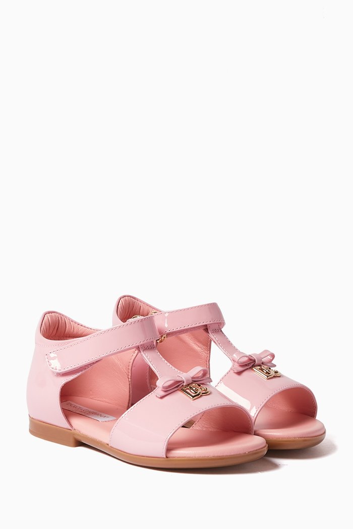 

DG Logo Sandals in Patent Leather, Pink
