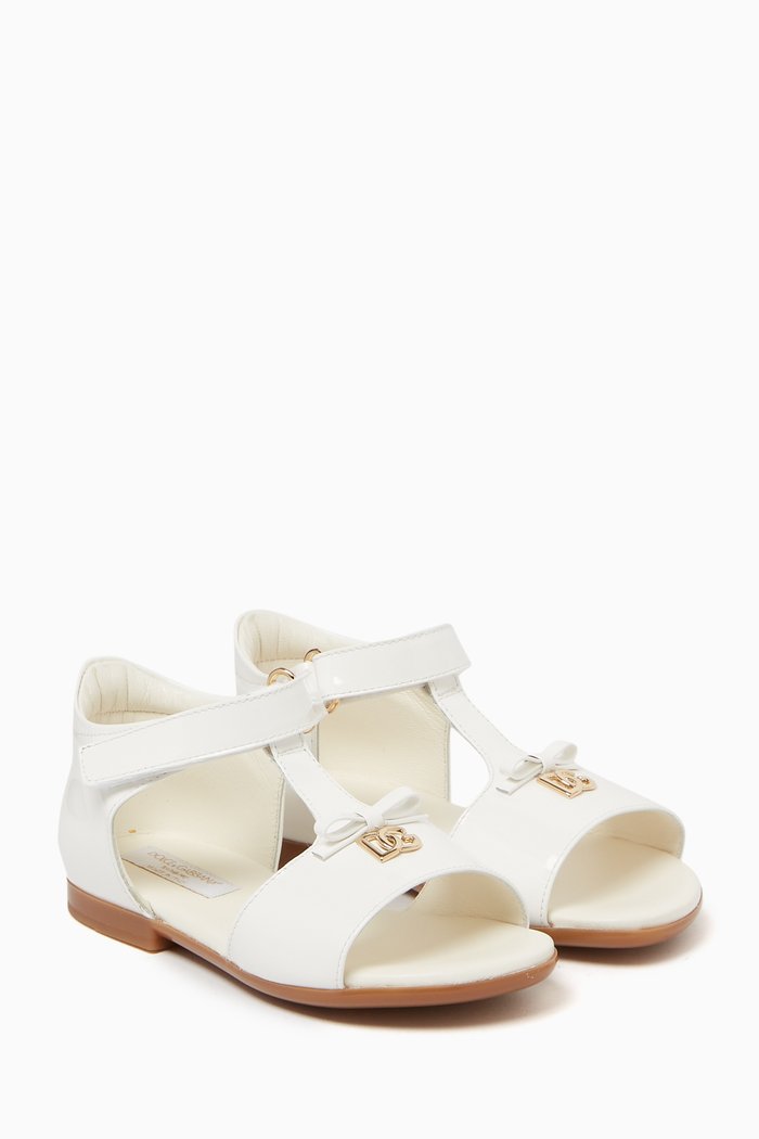 

DG Logo Sandals in Patent Leather, White