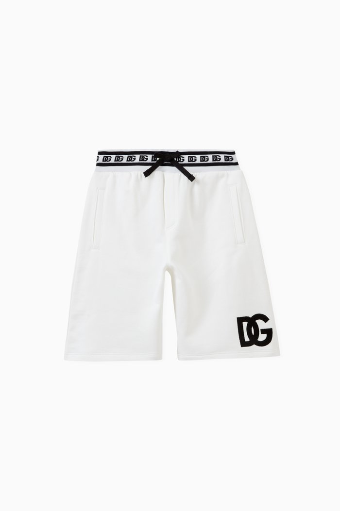 

Oversized Logo Shorts in Cotton, White
