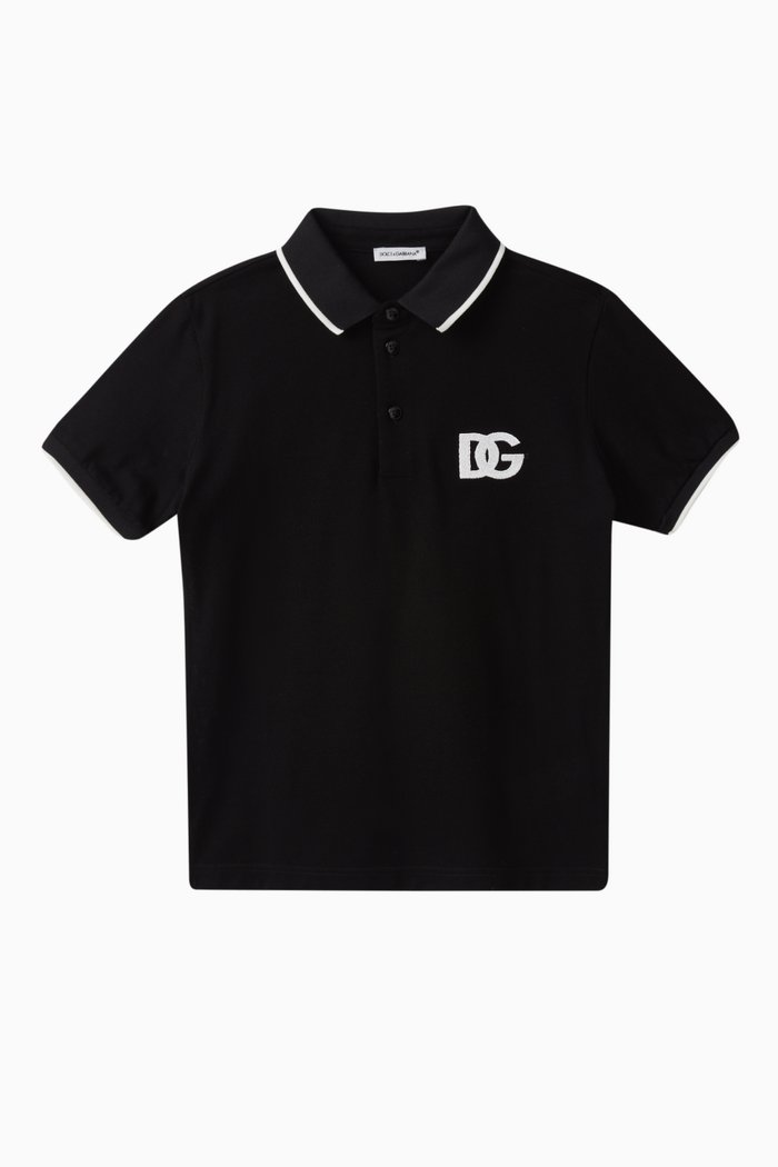 

Logo Polo Shirt in Cotton Piqué, Black