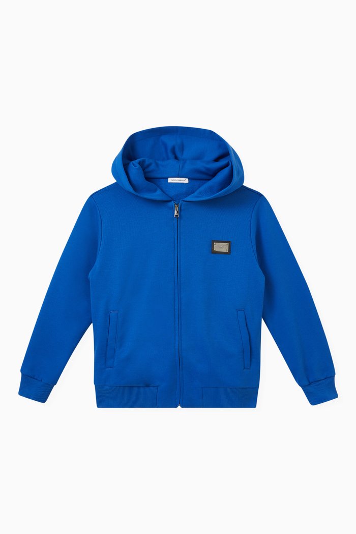 

Zip-up Hoodie in Jersey, Blue