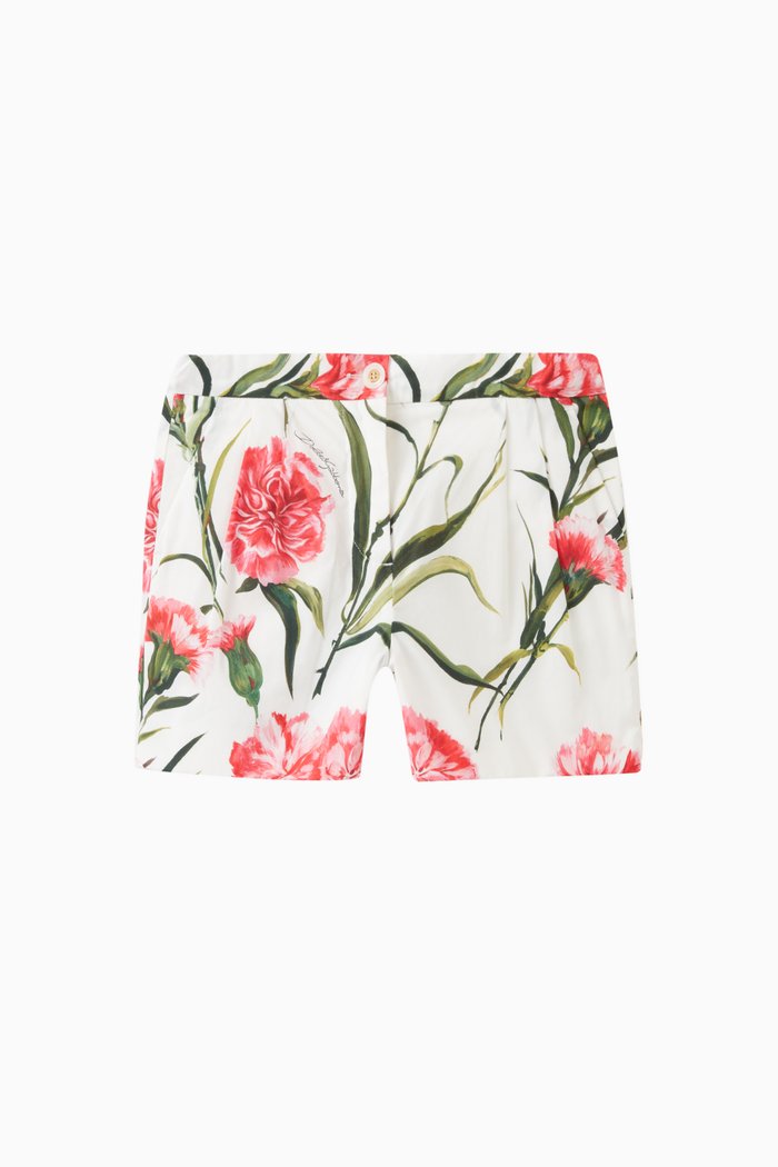 

Carnation Print Shorts in Cotton, Pink