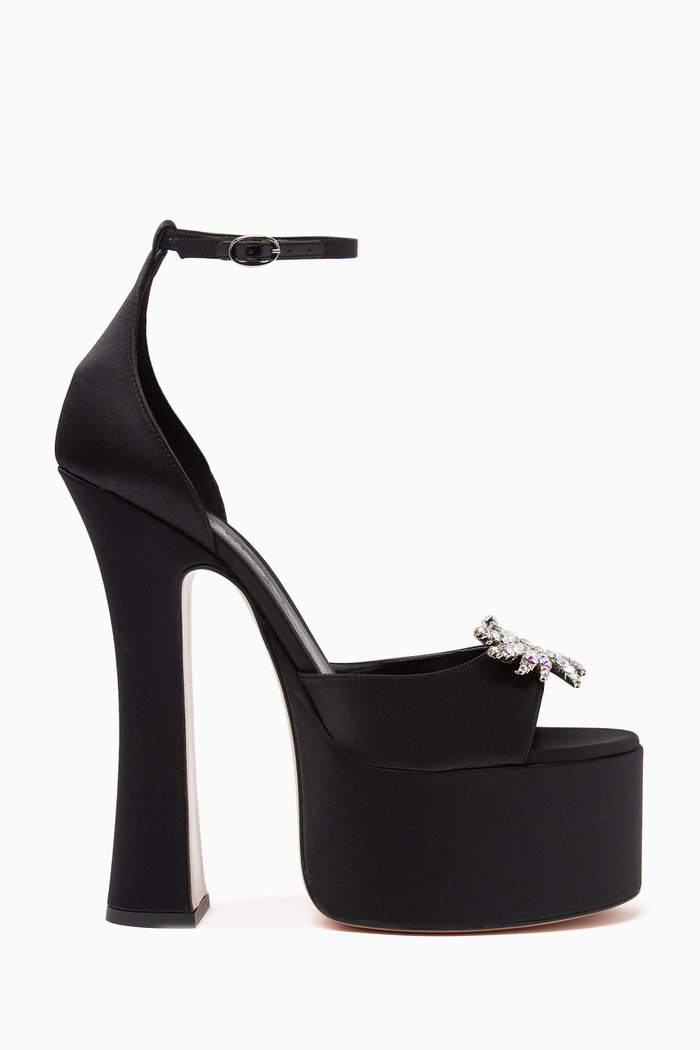 

Rosalia 165 Platform Heel Sandals In Satin, Black