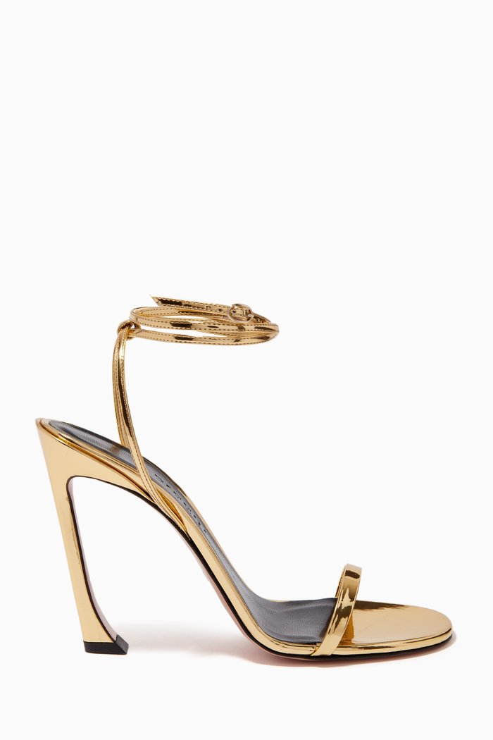 

Fade 100 Sandals in Mirror Vegan Leather, Gold