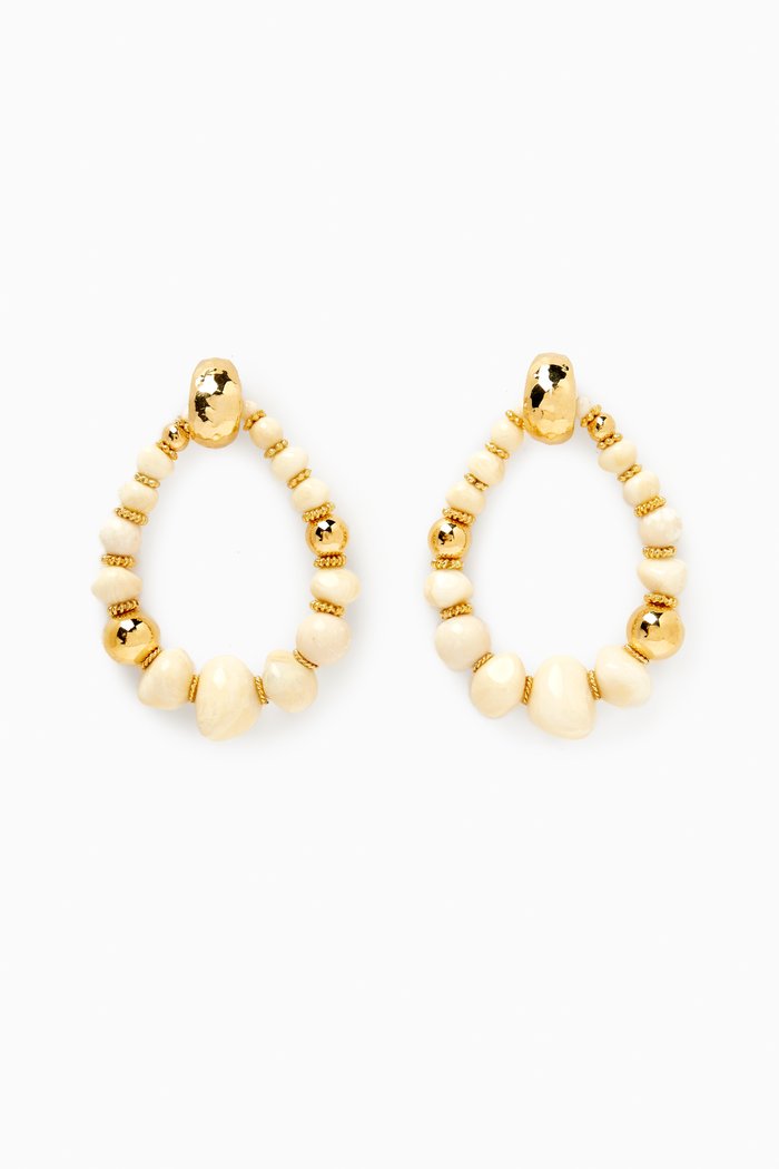 

Biba Bis Earrings in 24kt Gold-plated Metal, White