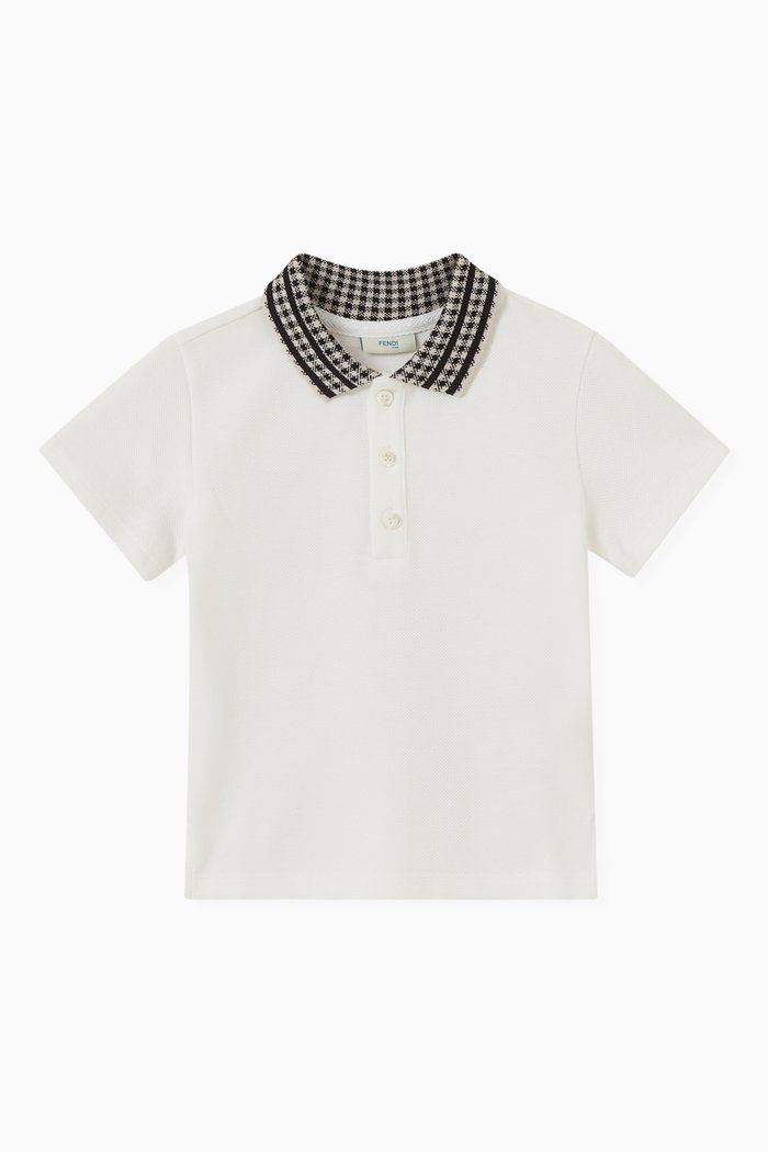 

Contrast Collar Polo in Cotton Piqué, Neutral