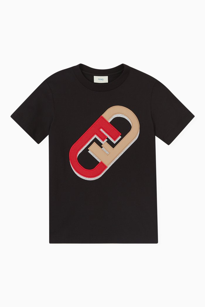 

O’Lock Motif T-Shirt in Cotton Jersey, Black