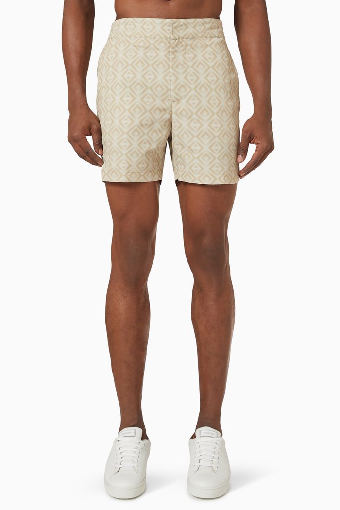 

Angra Print Classic Swim Shorts in Nylon, Neutral