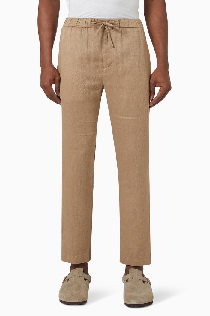 

Oscar Chinos in Linen-cotton Blend, Neutral