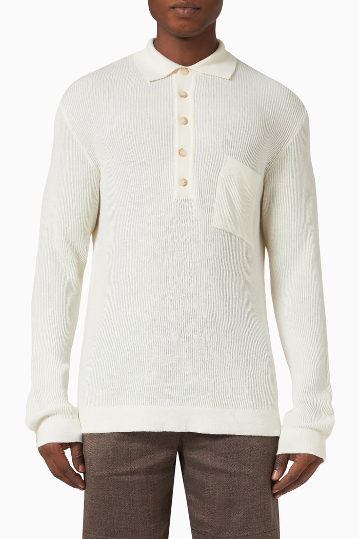 

Murilo Polo Shirt in Wool Blend, White
