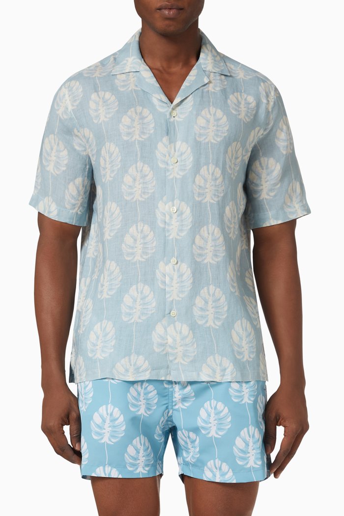 

Botanico Roberto Shirt in Linen, Blue