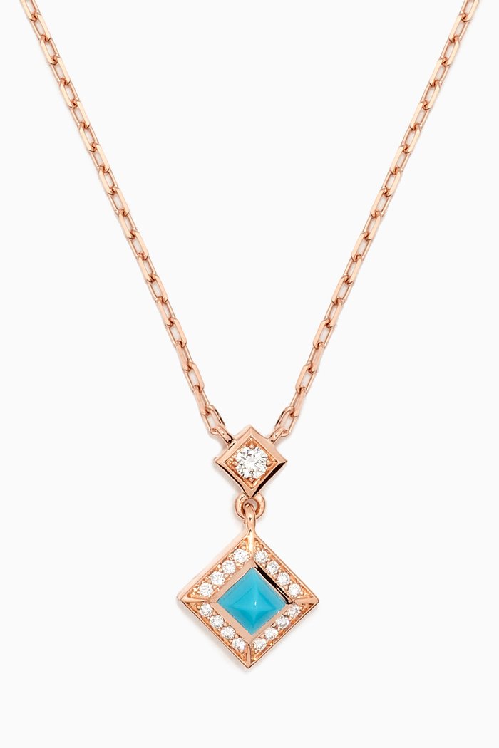 

Cleo Lotus Pavè Diamond Pendant Necklace 18kt Rose Gold