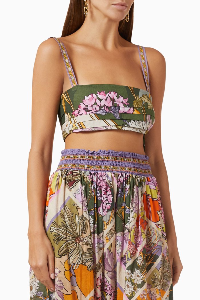 

Adalynn Crop Top in Cotton, Green