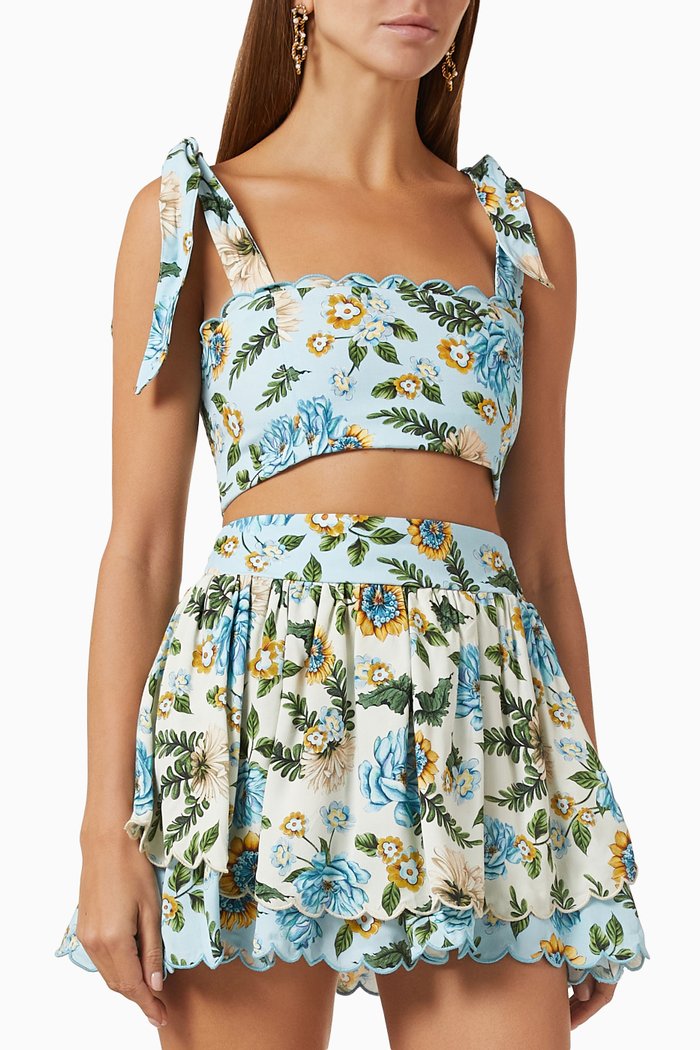 

Rhea Crop Top in Viscose, Blue