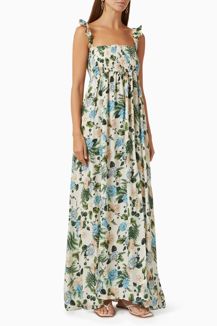

Leandra Maxi Dress in Tencel, Neutral