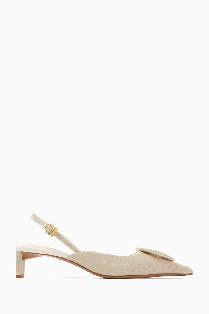 

Les chaussures Duelo 40 Slingback Pumps in Linen, Neutral
