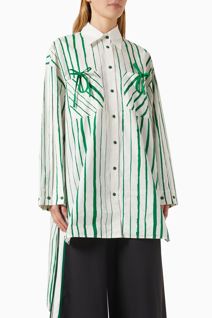 

Oversized Shirtdress in Cotton, White