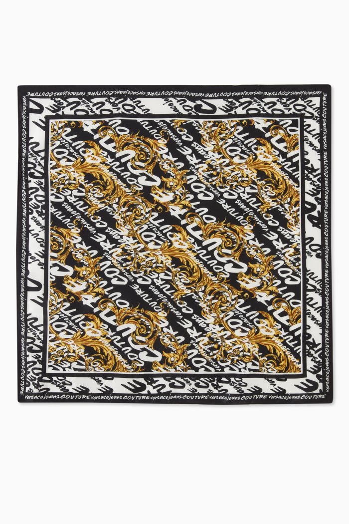 

Logo Brush Couture Foulard in Silk, Black