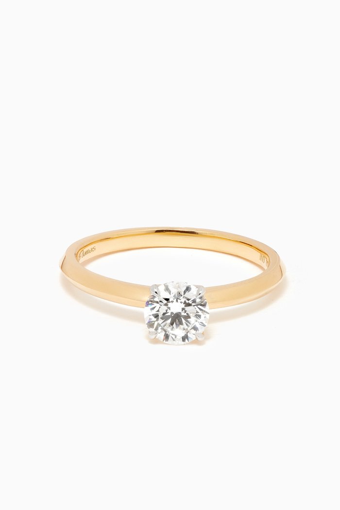 Gaia Solitaire Diamond Ring in 18kt Gold, Yellow