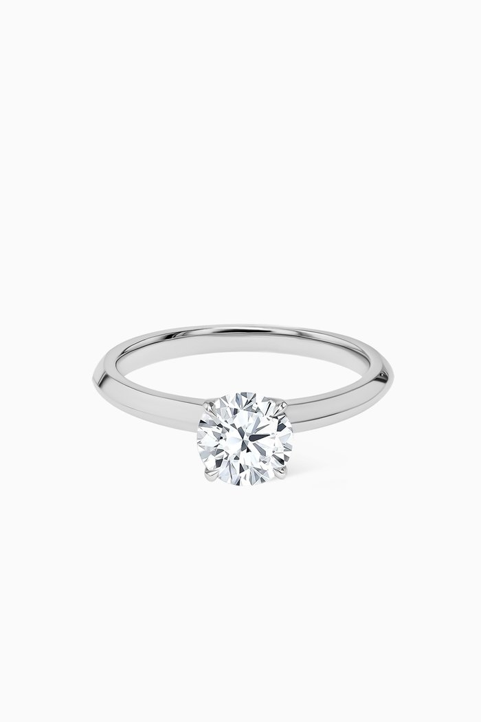 Gaia Solitaire Diamond Ring in 18kt White Gold