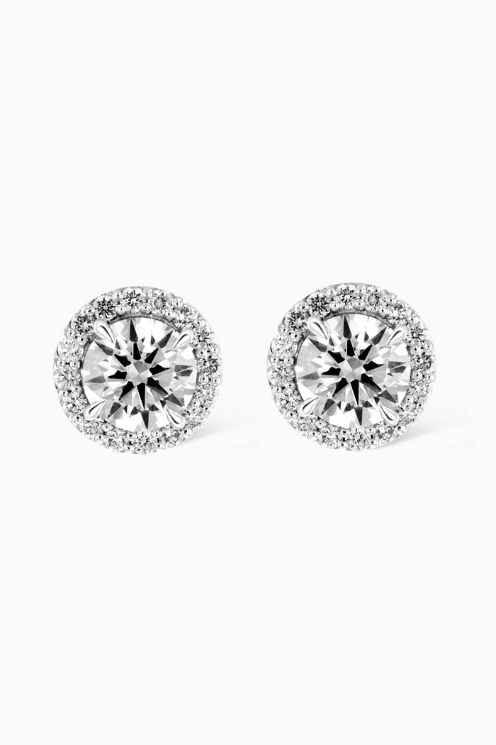 

Gaia Halo Diamond Stud Earrings in 18kt White Gold