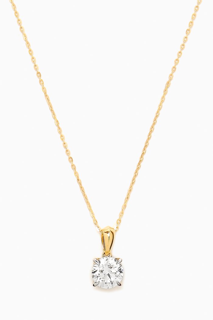 

Gaia Solitaire Diamond Pendant Necklace in 18kt Gold, Yellow