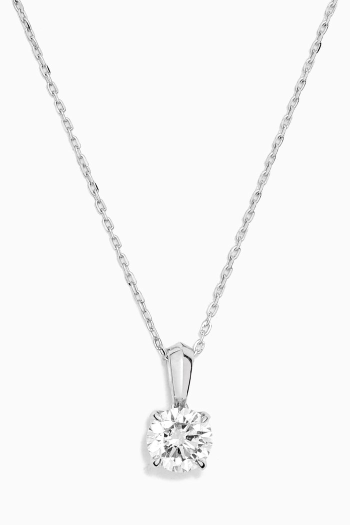 

Gaia Solitaire Diamond Necklace in 18kt White Gold