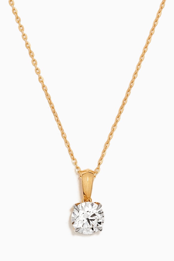 

Gaia Solitaire Diamond Pendant Necklace in 18kt Gold, Yellow