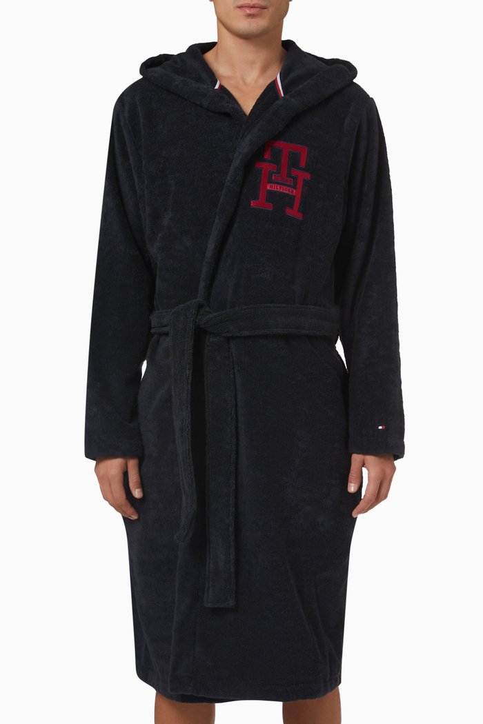 

Monogram Bathrobe in Terry Cloth, Blue