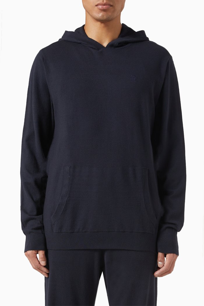 

Monogram Hoodie in Viscose Blend, Blue