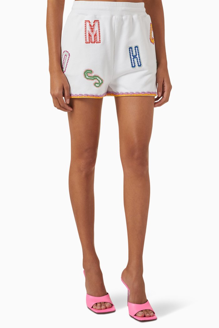 

Logo Lettering Sweatshorts in Cotton, White