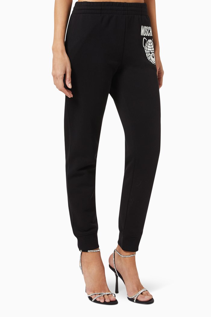 

Teddy Logo-print Sweatpants in Organic Cotton-fleece, Black