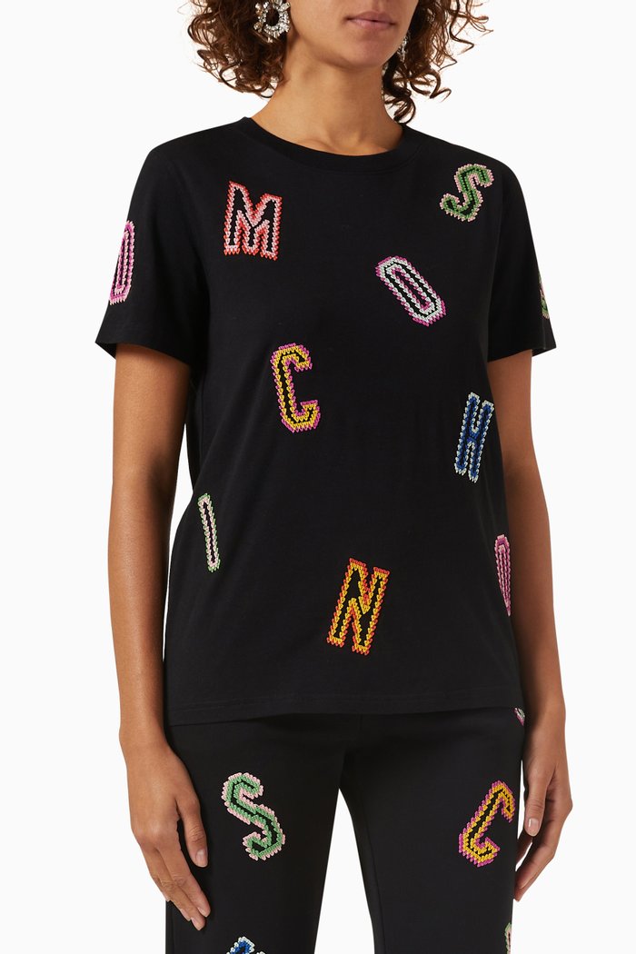 

Logo Lettering T-shirt in Cotton, Black