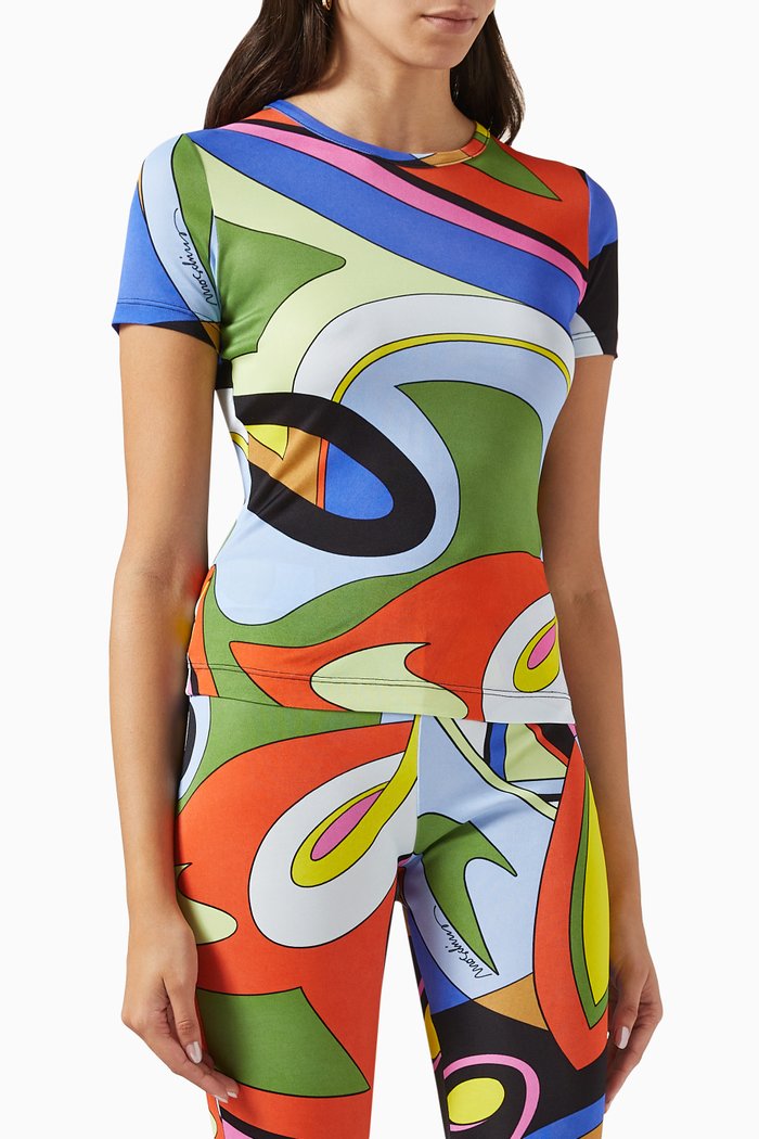

Abstract-print T-shirt in Viscose-jersey, Multicolour