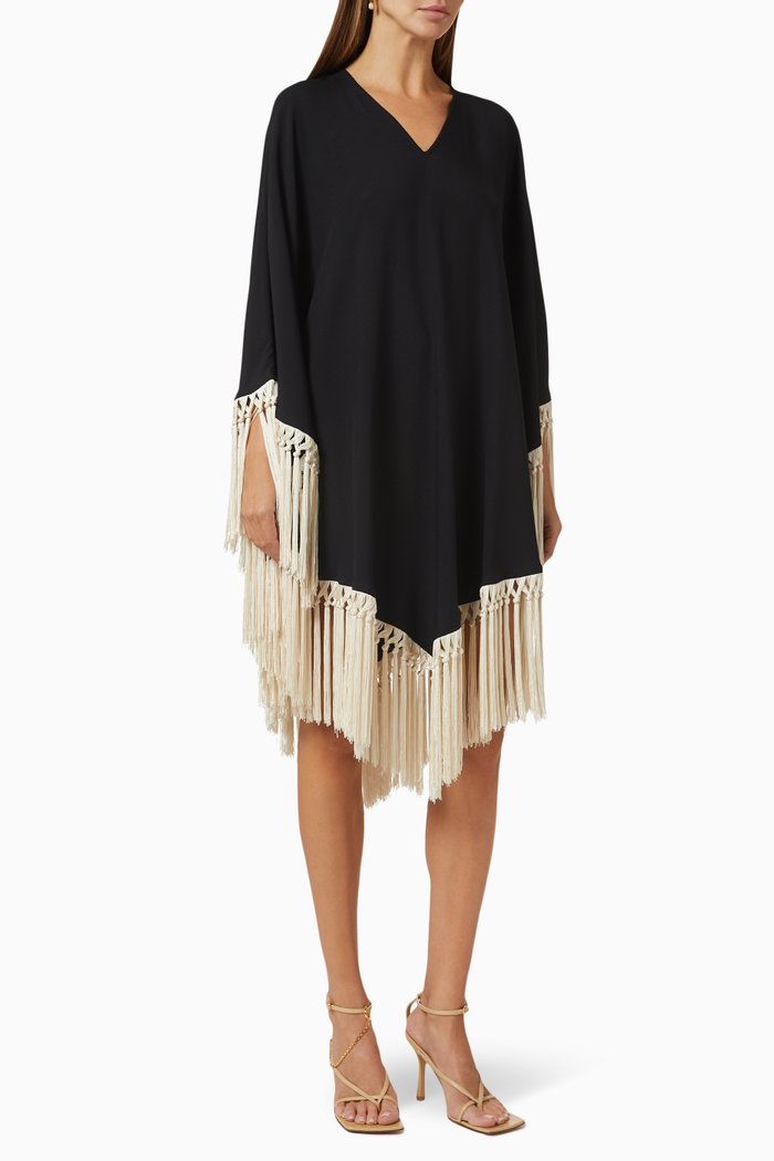

Gloria Poncho Dress in Viscose, Black