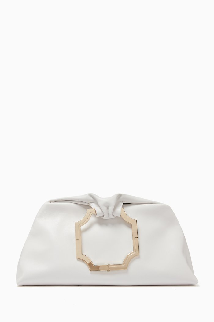 

Ingrid Clutch in Nappa Leather, White