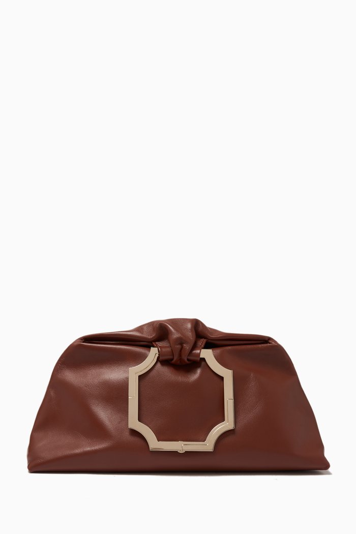 

Ingrid Clutch in Nappa Leather, Brown