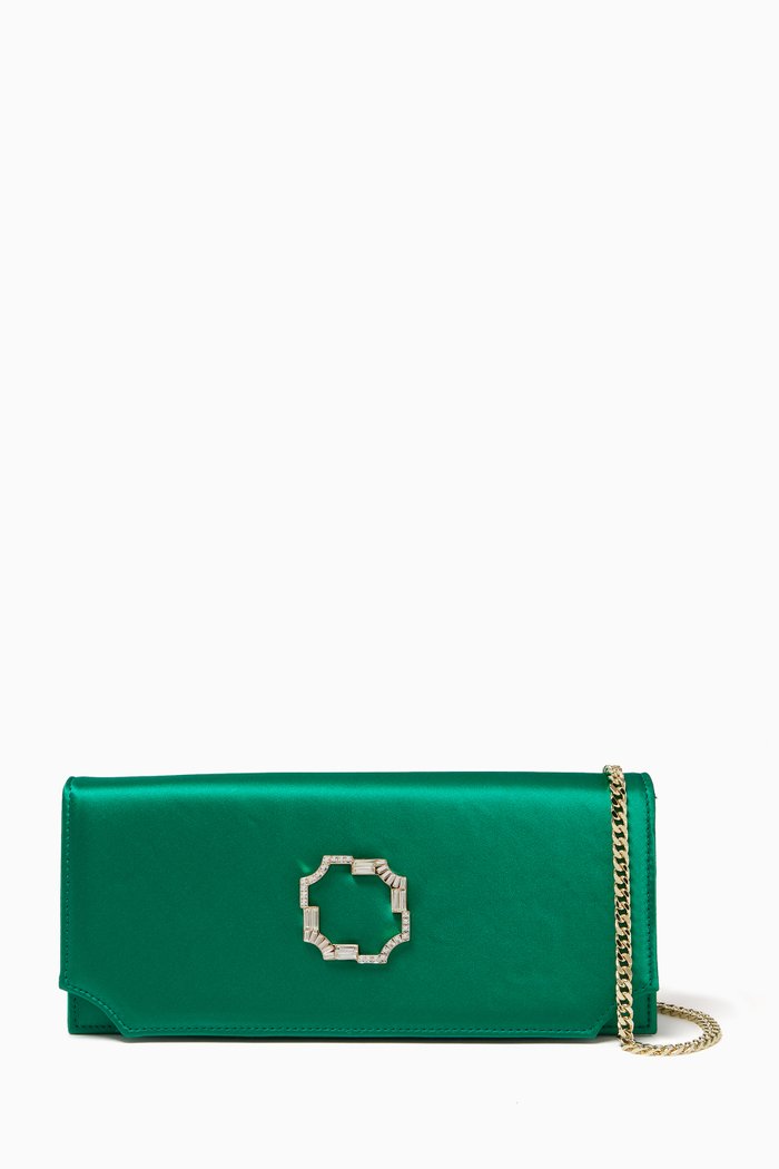 

Vivien Crossbody Bag in Satin, Green