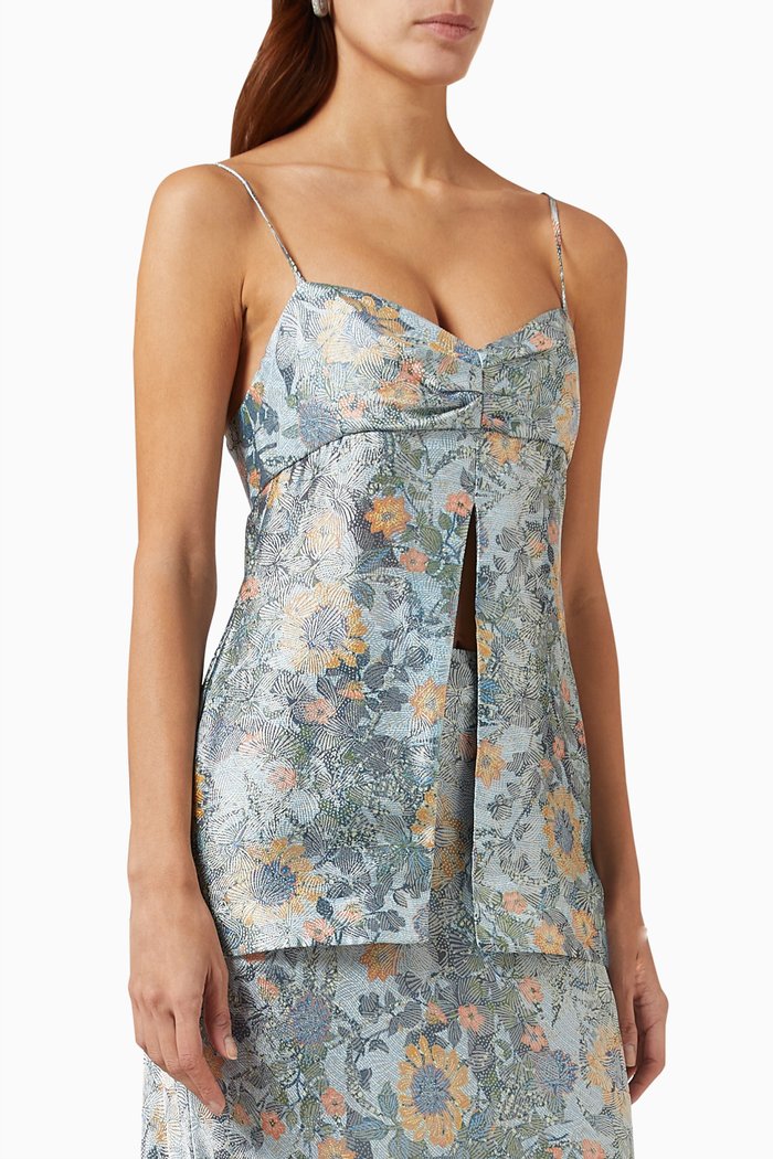 

Nina Longline Top in Viscose-blend, Blue