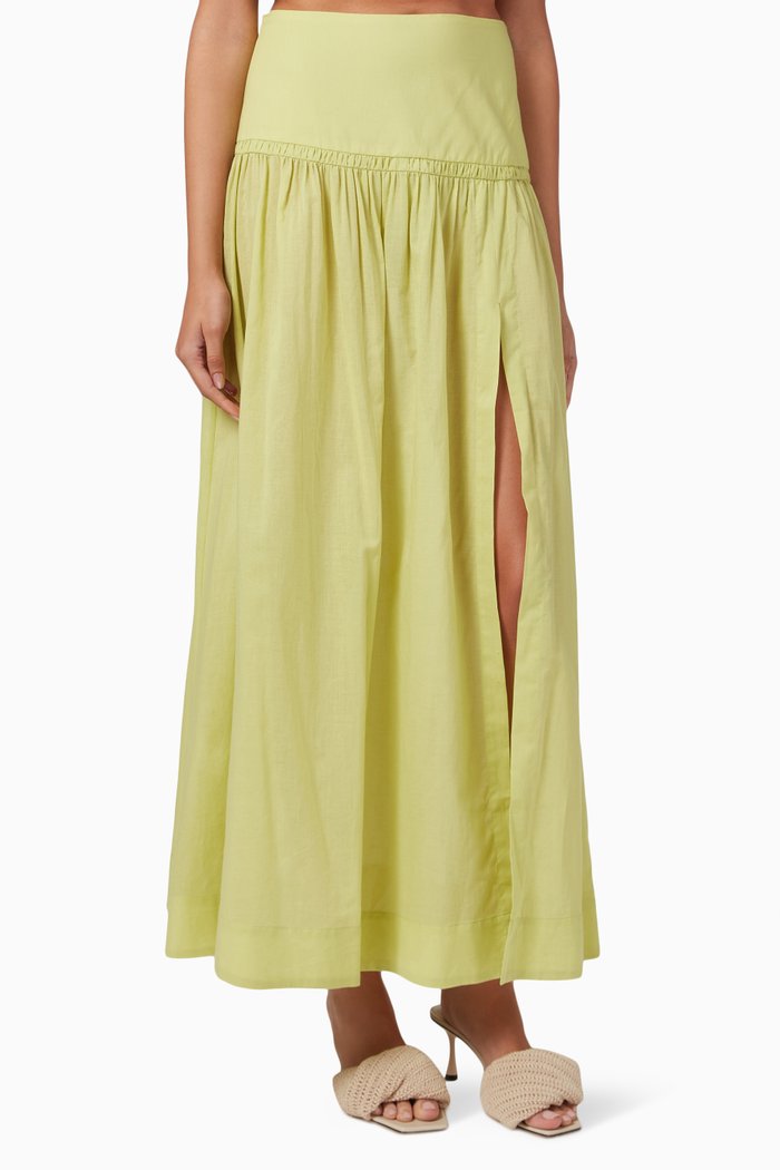 

Solistice Maxi Skirt in Cotton, Green